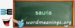 WordMeaning blackboard for sauria